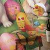 Ostereier-Häschen-Aquarell-Blumen-Tüllvorhänge für Wohnzimmer, durchsichtiger Vorhang für Schlafzimmer, Küche, Jalousien, Voile-Vorhänge