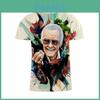 Maglietta da Uomo di Qualità Premium Memories Stan Lee Supereroe Marvel con Disegno di Spiderman