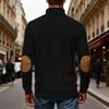 Men's Casual Oversized Solid-Color Outdoor Small Check Stand-Up Collar Half-Zip Sweatshirt