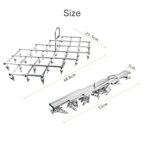 Jian Stainless Steel Folding Clothes Hangers, 35-Piece Set, Extendable and Foldable, for Indoor Use