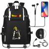 Vegeta Sun Wukong Dragon Ball Ultra USB Headphones Teen Student School Bag Men's and Women's Leisure Travel Backpack