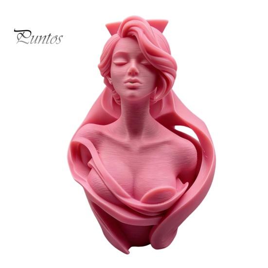 Fine Texture 3D Art Printed Human Bust Vase, Artistic Sculpture Planter for Succulents, Moisture-proof PLA Decor Matte Desktop Decor, Creative