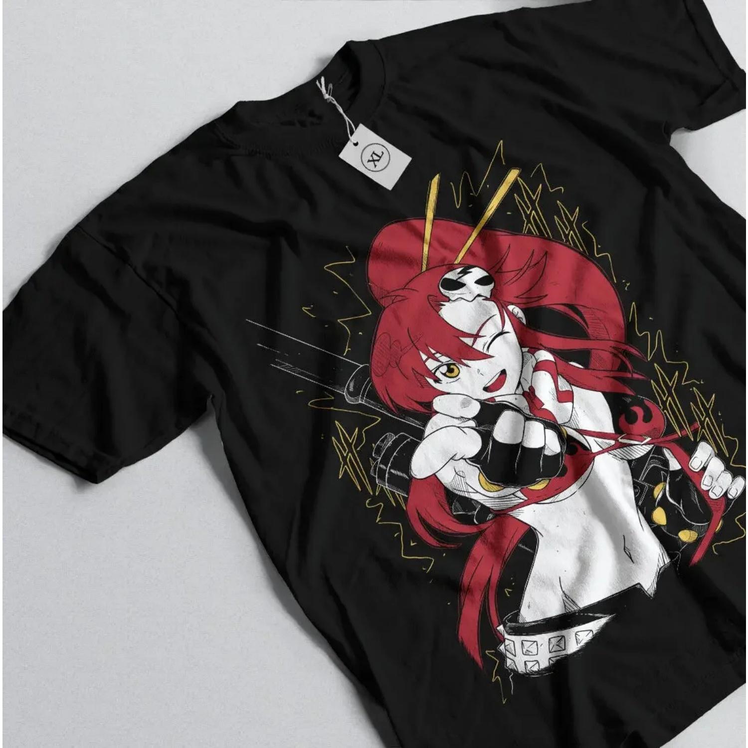 

Футболка Yoko Tengen Toppa Gurren Lagann Kamina Аниме Девушка Подарки Рубашка Все Размеры S чёрный