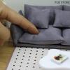 1 Set 1:12 Italian Leather Sofa With Pillow Furniture Mini Simulation Miniature Chairs Decor Living Room