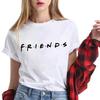 2024 Women's Fashion Printed Friends Print T-shirts Summer Casual Loose Round Neck Creative Personalized T-shirts Cotton Tops