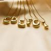 18K Gold Plated Copper Balloon Bubble Chubby Alphabet Pendant Necklace