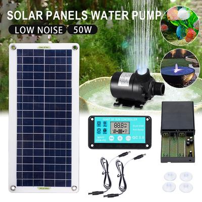 50W 800L/H Bürstenloser Solarenergie Wasserpumpensatz Ultra-leiser Tauchwasserpumpenmotor Fischteich Gartensprudelgerät
