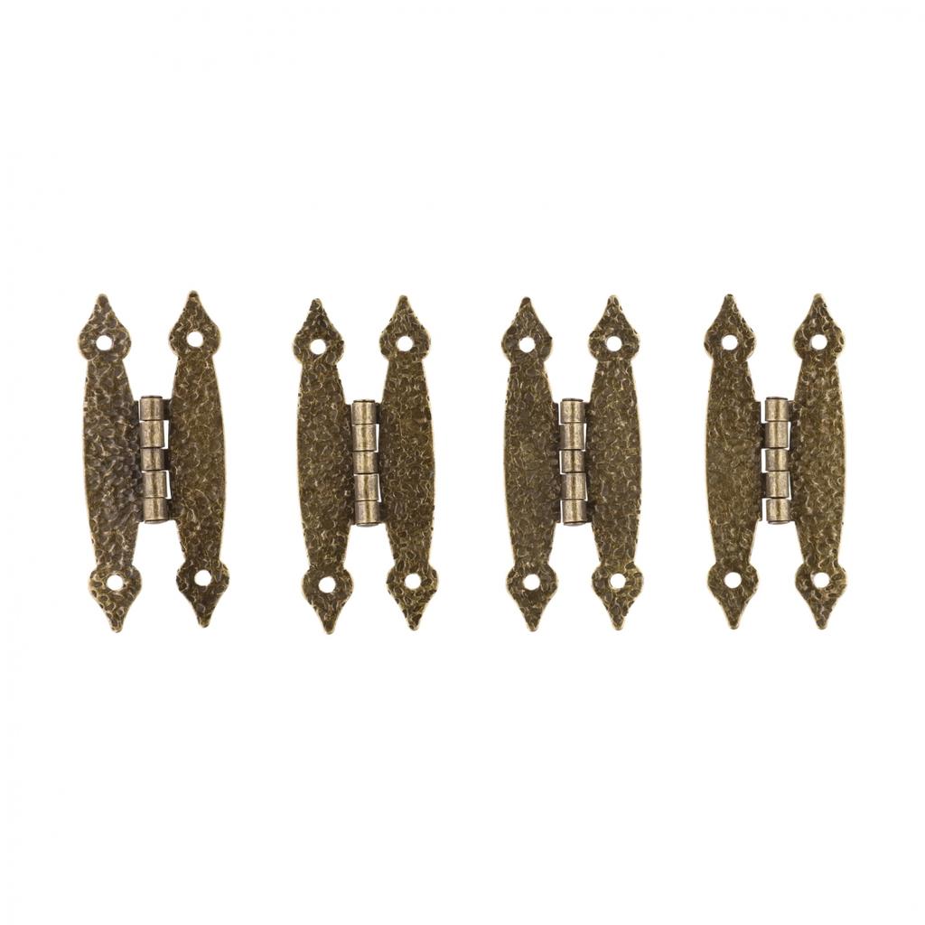 Decorative Antique Iron HShaped Hinges 4 Pack for Cabinets and Dressers