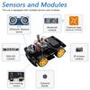 Freenove 4WD Car Kit IDE with Line Obstacle Ultrasonic and Wireless Control Motor Servos (Arduino Compatible) Tracking, Avoidance, Sensors,