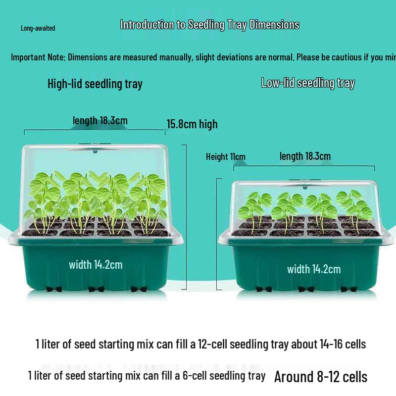 Thickened Seedling Tray with Transparent Lid & Rotating Switch - 6/12 Holes for Heat & Moisture Retention