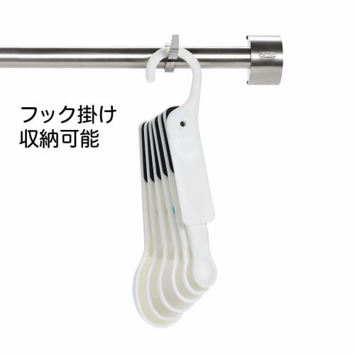 OXO Measuring Spoons, 6 Spoons with Scraper, Dishwasher Safe, White