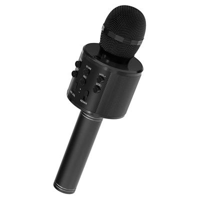 Bluetooth Wireless Karaoke Microphone All-in-One Portable Handheld Mic with Speaker Recorder Microfono Inalambrico WM SPK BLK