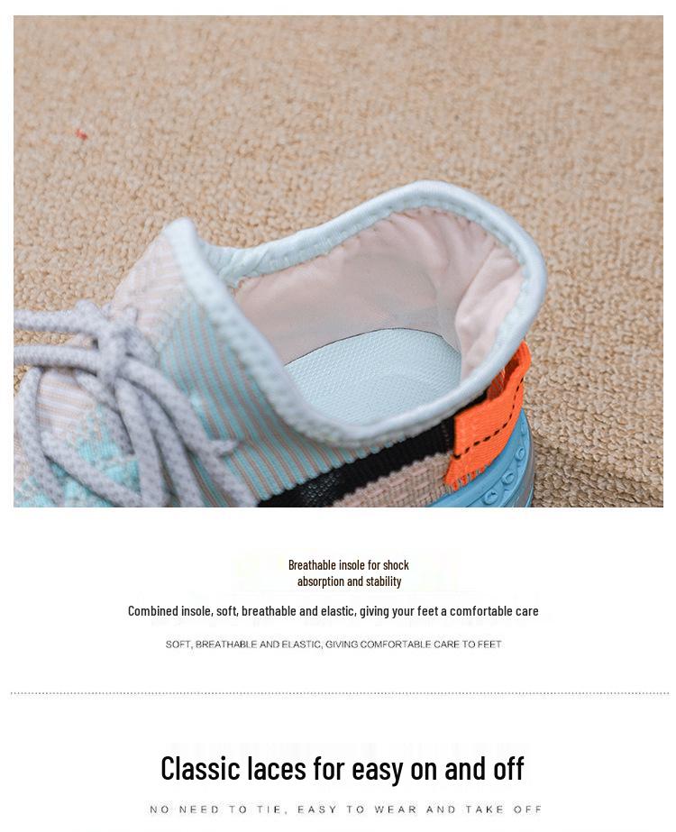 2025 Spring/Summer Women's Breathable Flyknit Mesh Running Shoes with Soft Sole