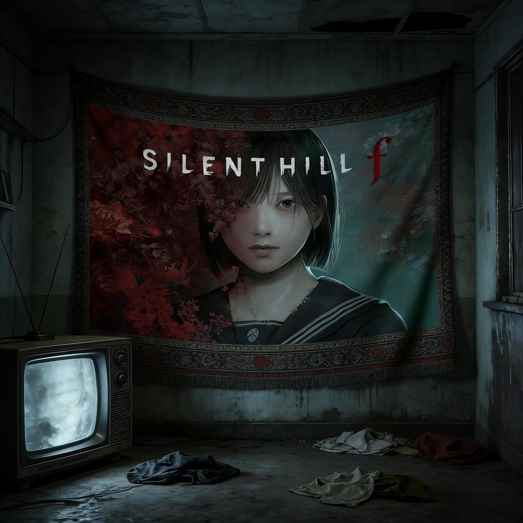 Heather Mason Silent Hill 3 Tapestry, Official Art Of Iconic Short Hair Protagonist For Horror Game Fan Room