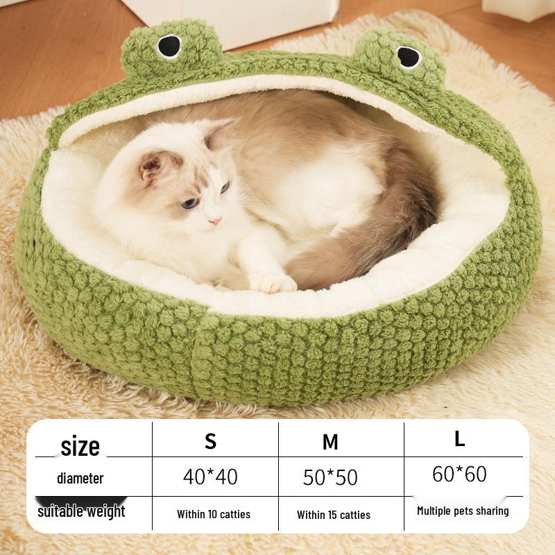 

Серия «Маленькая лягушка» Лежанка для кошки и собаки - Уютный осенне-зимний домик для питомца Large (L)