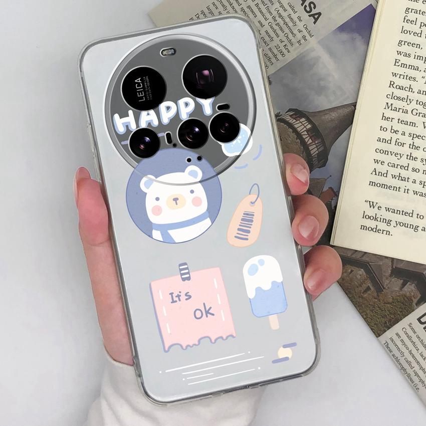 For Xiaomi 15T Mi 12 11 10 15 Ultra Cover Case Cute Duck Pattern Lens Protection Transparent Soft Silicone Dustproof Shell For Xiaomi Cellphone Casing