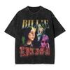 2026 Billie Eilish Divertido Póster Estampado Gráfico Camiseta Hombres Mujeres Moda Vintage Algodón Lavado Cuello Redondo Camiseta de Verano Top Casual Oversize Mangas Cortas
