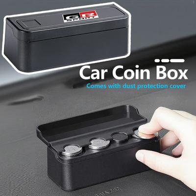 For Car Small Coins Holder Storage Box Coin Collectible Case Creative Central Armrest Box Wallet Crown GR Corolla YARIS