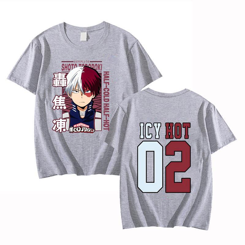 Funny Todoroki Shoto Print T-shirt Summer Anime Pattern T Shirt Women Men Short Sleeve Loose Shirts