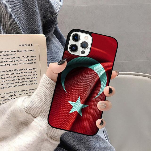 Türkei Türkische Flagge Handyhülle Rückseite für iPhone 17 Air 16 15 14 13 11 12 Pro Max Plus Hülle Coque