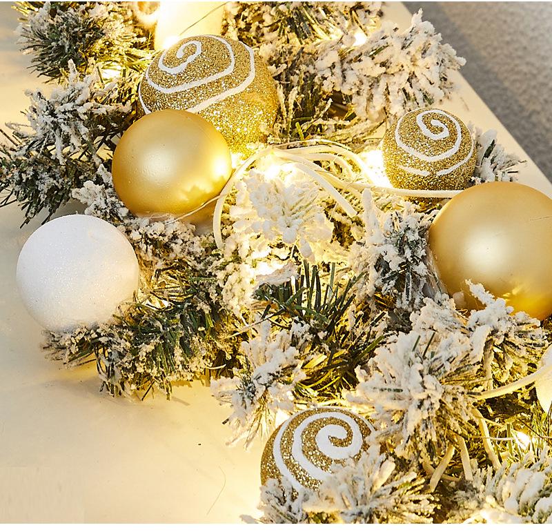 Enchanted Snowy Christmas Rattan Wreath for Window and Mall Displays