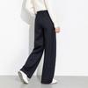 Women's High Rise Drawstring Wide Leg Sweatpants Loose Fit Curved Pants 2025 Winter Fleece Lined Thick Casual Trousers