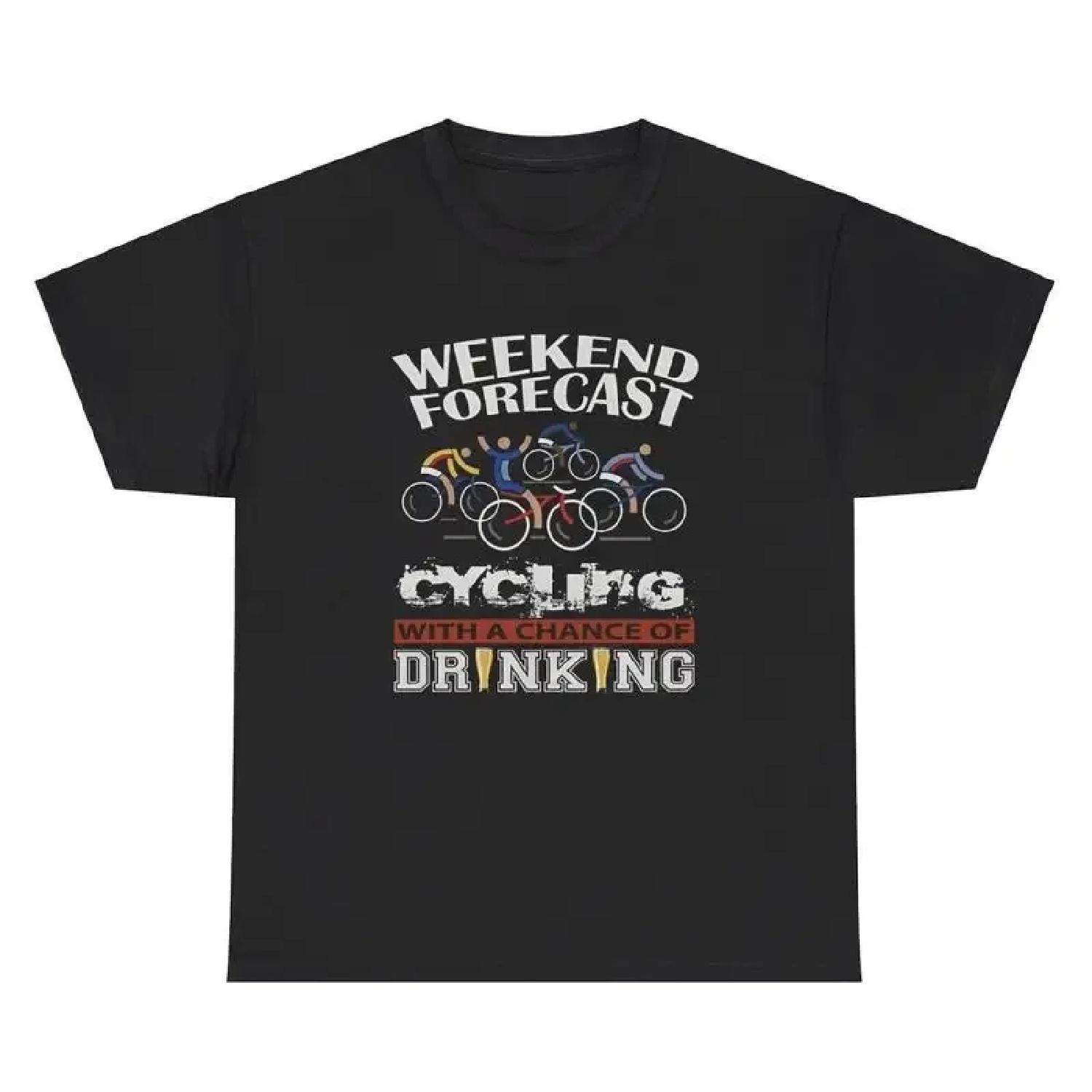 Cycling With A Chance Of Drinking T Shirt Funny Alcohol Day Drinking Weather Tee S