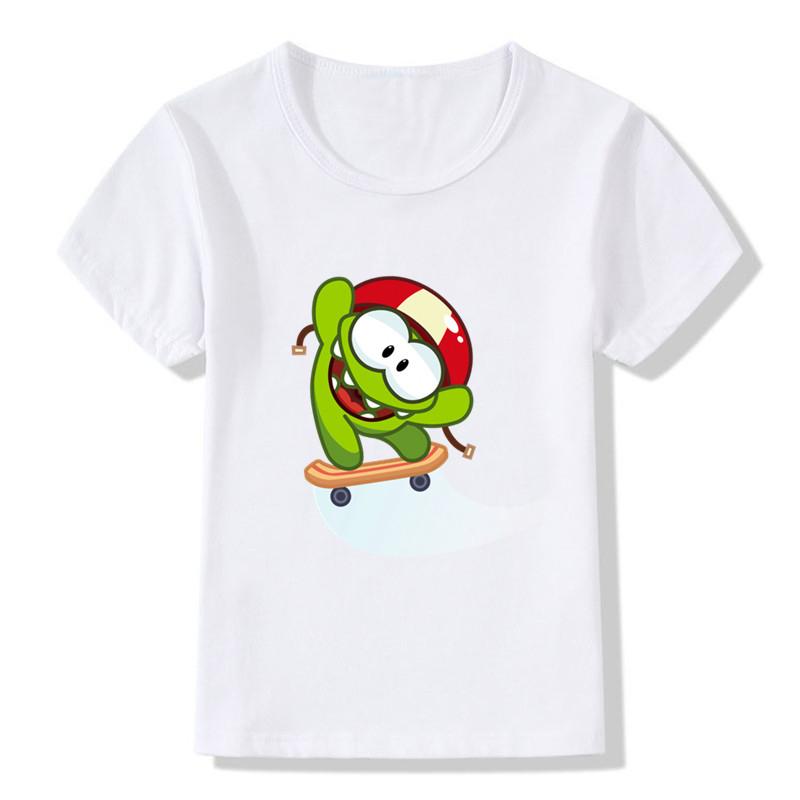2025 Om Nom Stories Print Kids T Shirt Summer New T-shirt Cartoon Children T-shirts Baby Girls Boys Clothes Unisex Tshirt,HKP5410
