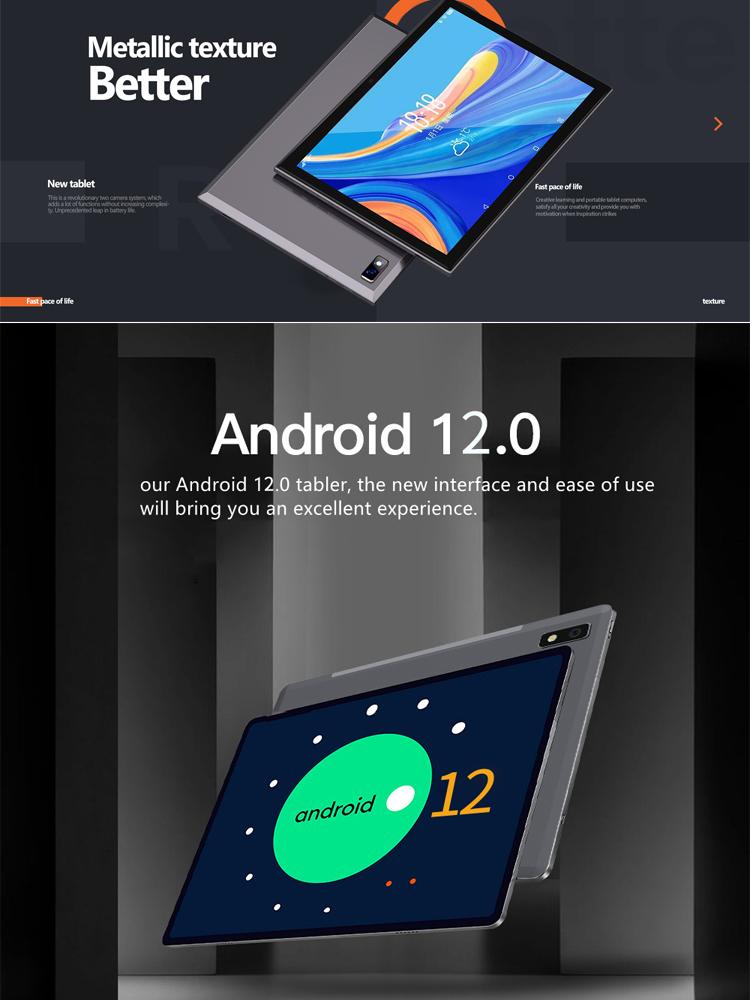 BDF 8GB+512GB 10.1 Inch Bluetooth 8000mAh Tablet Android12 PC 3G 4G LTE Sim Card network