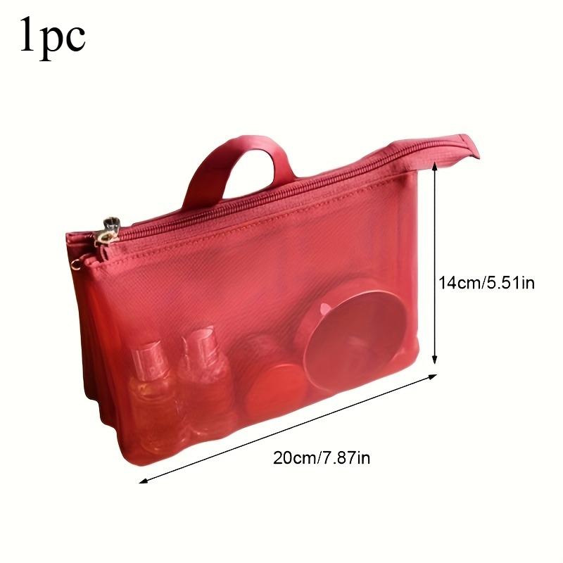 

Three layers Travel Zipper Washing Storage Bag Case Mesh Tote Cosmetic Bags Transparent Lipstick Toiletry Makeup Organizer Case 1pc красный