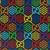 Gucci GG Canvas Rainbow Print Leather Wristlet Clutch Bag Black Daily Party Shopping 601087-H20BN-1058