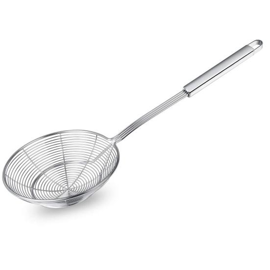 Clean Products Rotund Mâner Lung Oțel Inoxidabil Bucătărie Prăjirea Alimentelor Scurătoare Filtru Grid Scoop