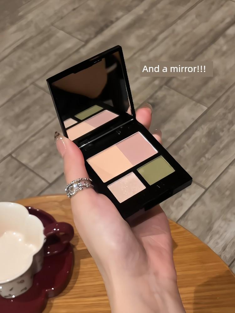 Gellas Four Color Eyeshadow Palette Earth Color Matte Shimmer Brightening Super Burst Glitter Smoky Makeup Eyeshadow Plate Student