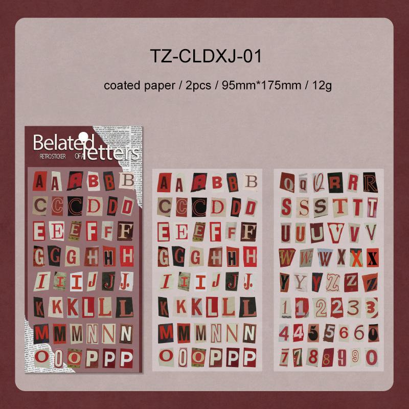JIANWU Belated Letter Series Vintage Letter Number Landscape Material Collage Scrapbooking Sticker Creative Journal Stationery