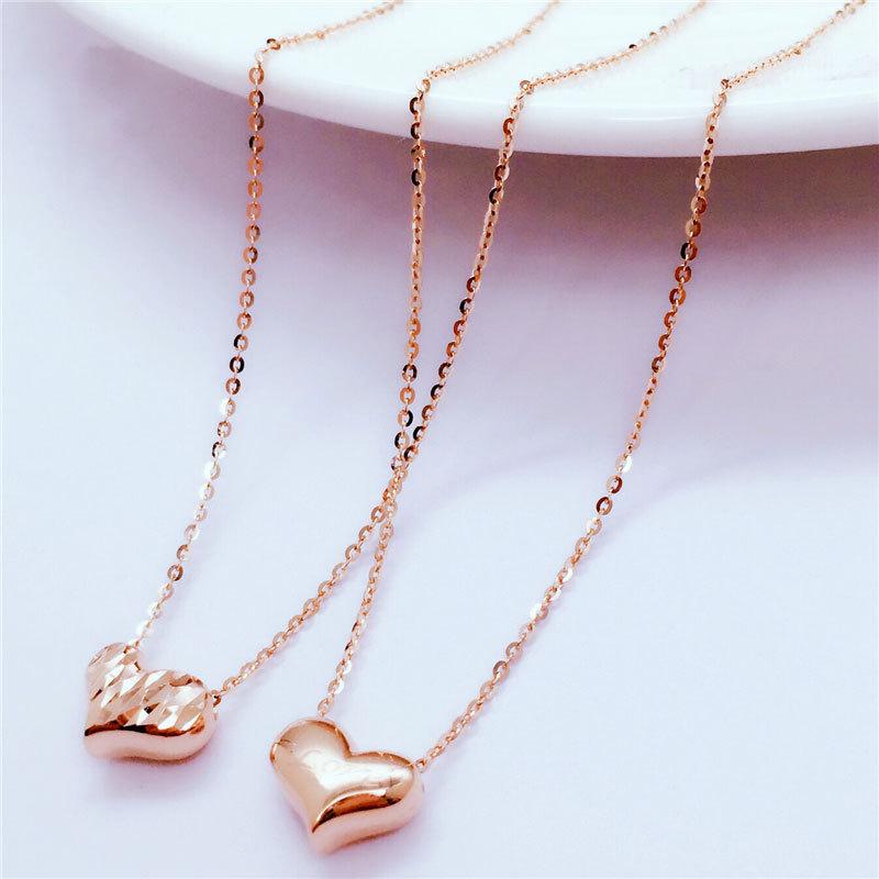 Purple Gold Love Necklace Double-Sided Wear Fashion Fine Beautiful Women Color Gold Plated Rose Gold Necklace