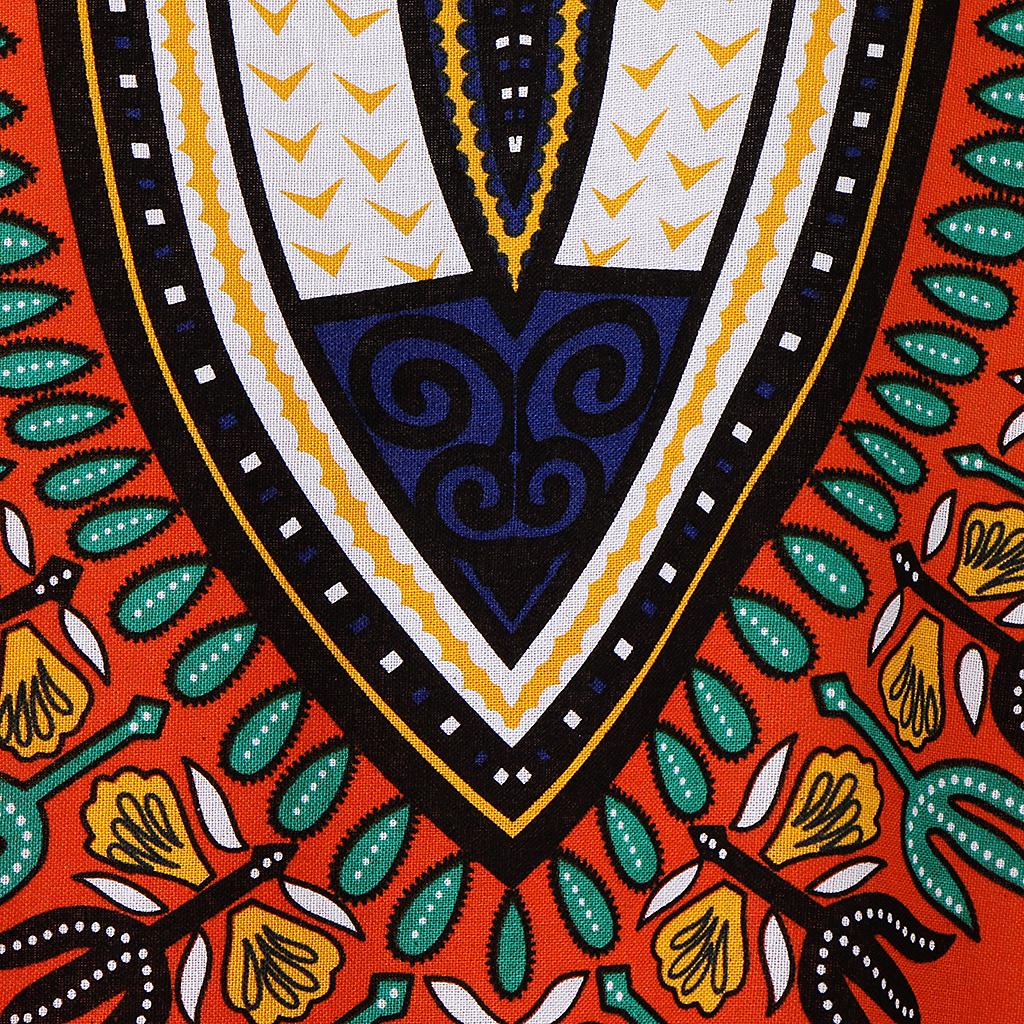 Unisex African Prints Dress Cotton Dashiki Shirt Ethnic Caftan