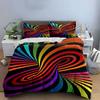 Colorful Psychedelic Home Decor Set Bedding Set with 1 Duvet Cover 2 Pillowcases Single Double King Queen, Gift