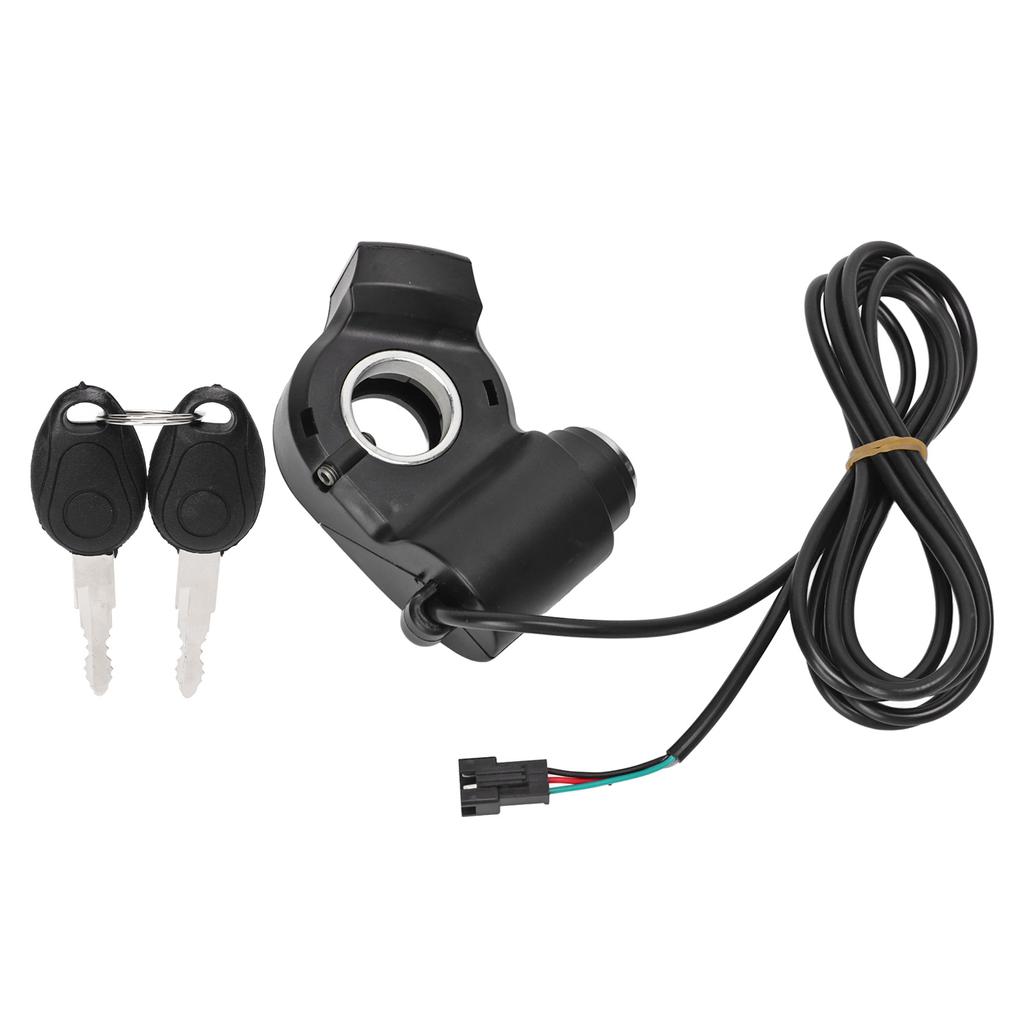 Poignée Accélérateur Vélo Électrique 4 Lumières Verrouillage Vitesse Poignées Accélérateur Tournantes avec Clés pour Modification Vélo Électrique 48V SM