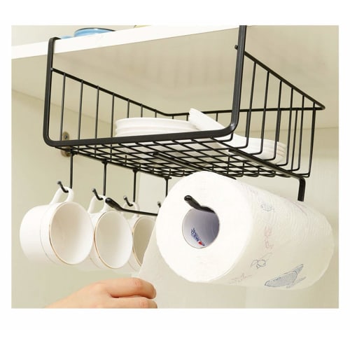 Hanging Shelf, Under-Cabinet Storage Rack, Kitchen Storage Rack, Stackable, 10kg Load Capacity, For Kitchen and Bathroom Use