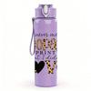 1PC Leopard Print Love Letter 750ml Color Plastic Sports Water Bottle Leakproof Flip Straw Lid Suitable for Sports Office Home Use