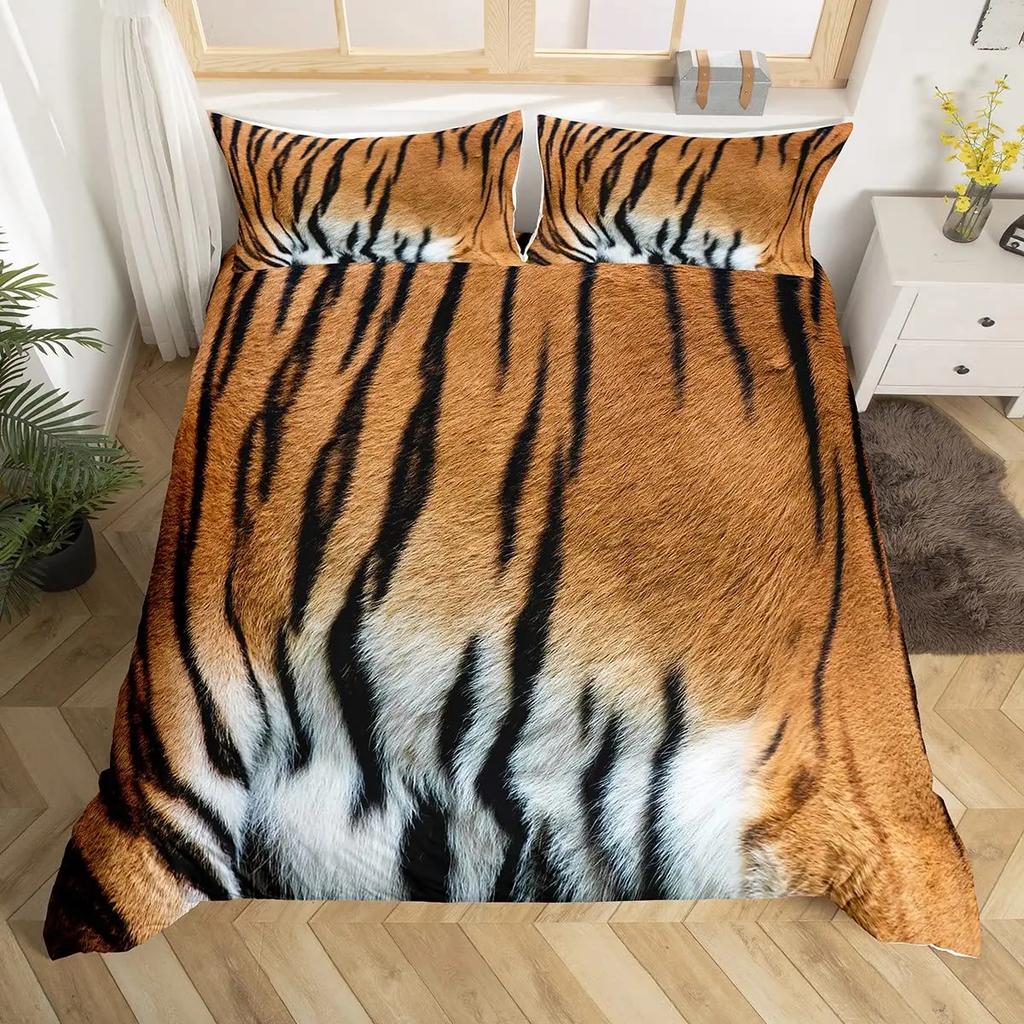 Snake Skin Duvet Cover Set Snake Scale Bedding Set FullWild Reptile Comforter Cover Tropical African Safari Animals Quilt Cover