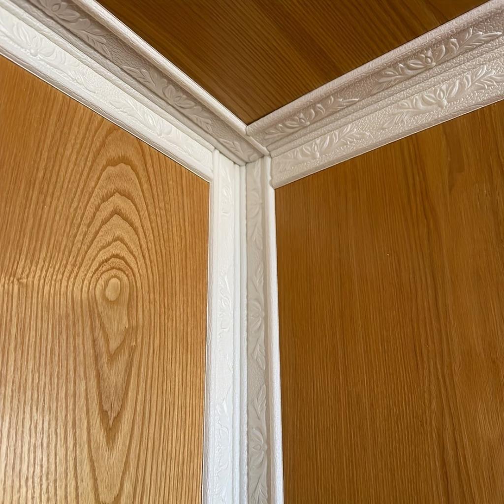1pc Self Adhesive skirting wall sticker 3D Foam Wall Edge Strip Stickers Waterproof Baseboard Corner Waist Line Sticker Trim Lin
