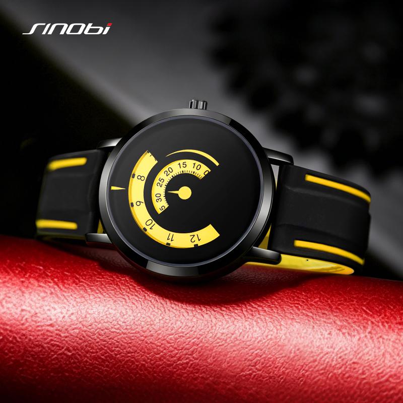 SINOBI New Creative Design Men's Quartz Watches Top Brand Mans Wristwatches Fashion Style Gifts Clock for Husband,Family,Friend