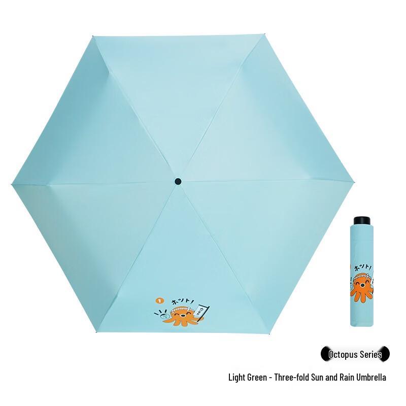 Red Leaf Squidward UPF50+ Folding Sun Umbrella