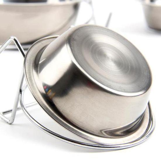 Puntos Pet Stainless Steel Dog Bowl Cage Crate Hanging Food Dish Water Feeder with Hook
