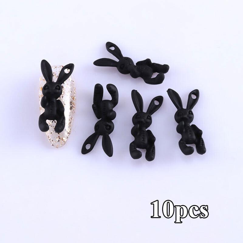 Schädel Hase Kaninchen Nail Art Dekor Harz Maniküre Werkzeuge DIY Dekoration matt niedlich