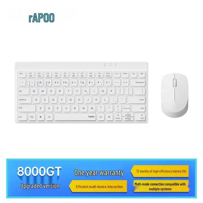 Rapoo 8000GT Multi-Mode Wireless Keyboard Mouse Set