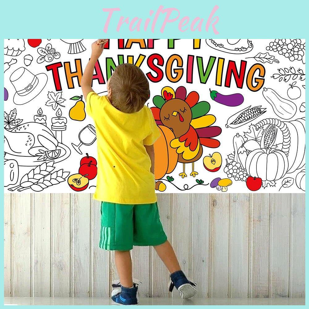 Diy Kids Thanksgiving Canvas Graffiti Paper For Fall Celebration Party Decor