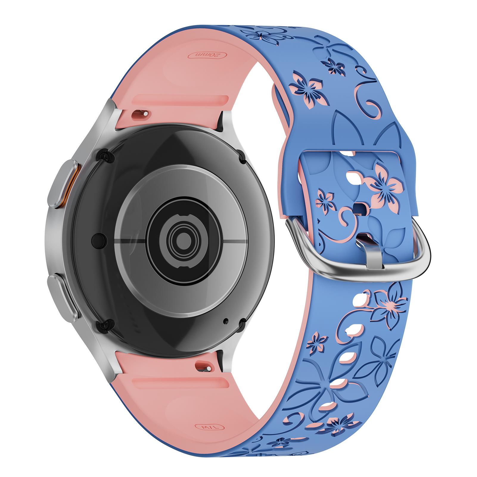 

Силиконовый ремешок для Samsung Galaxy Watch 7 6 5 4 FE 44 мм 40 мм/5 Pro Sport Correa с гравировкой Galaxy Watch6 Classic 43 мм 47 мм ремешок Galaxy Watch 7 40mm синий