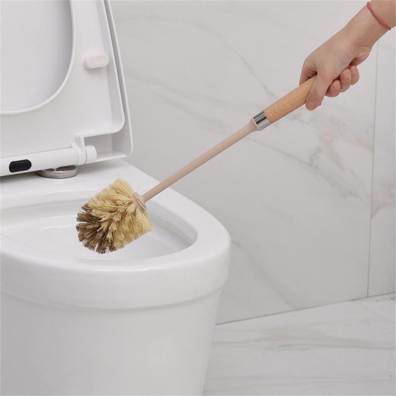 Multi-function Toilet Cleaning Brush Wood Color Toilet Brush Scrubber Bathroom Non-dead Angle Wc Kitchen Cleaning Brush